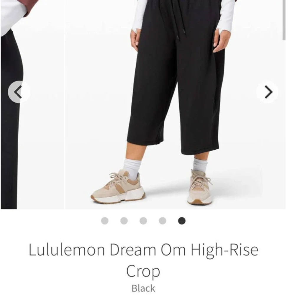 Lululemon Athletica Dream Om‎ High Rise Wide Leg Crop Pants Est Size 8